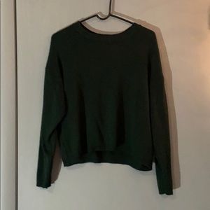Dark Green Long Sleeve Knit Sweater